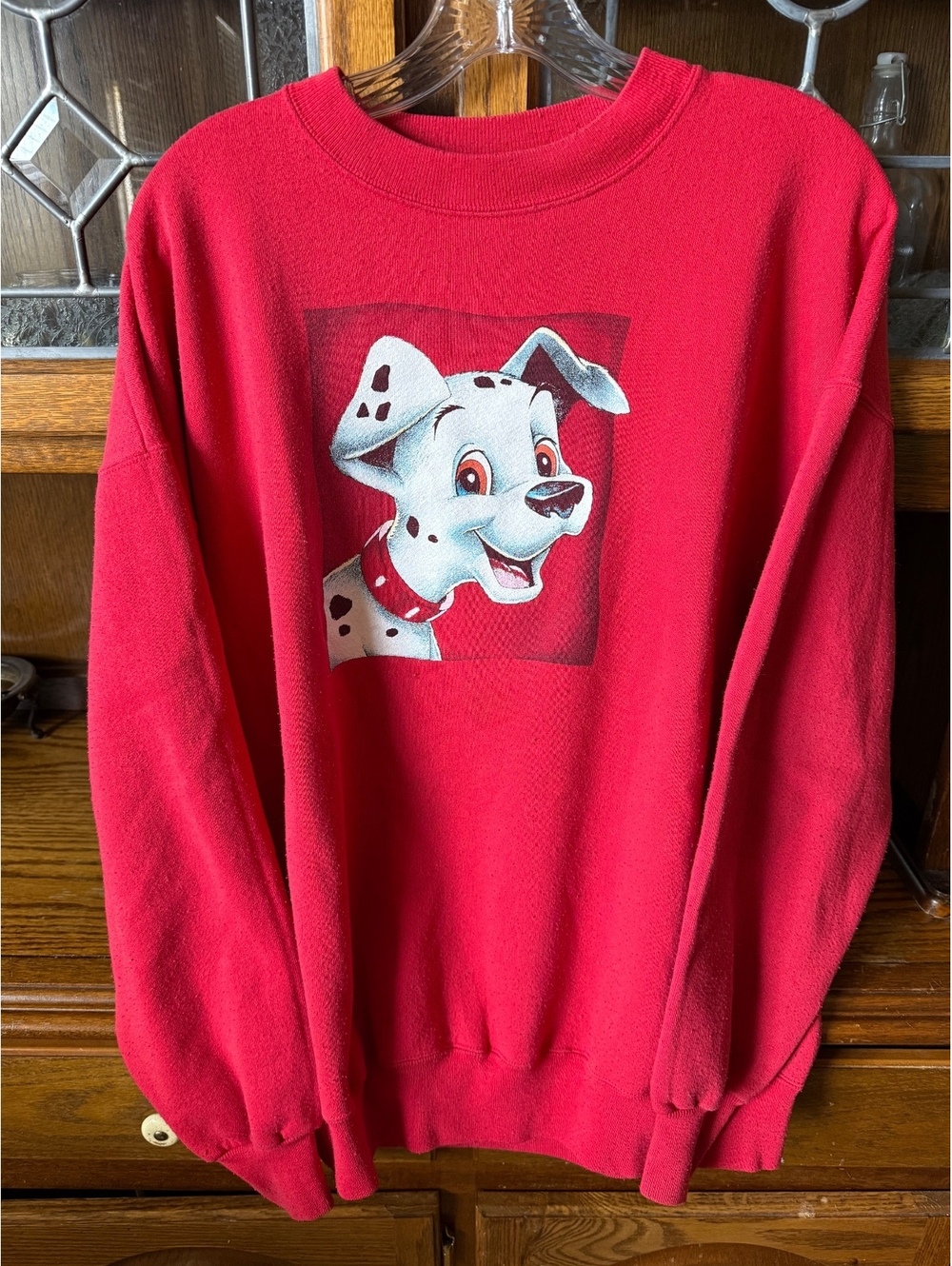 Vintage Disney Store 101 Dalmatians Red Crewneck Sweatshirt XL 90s Piling